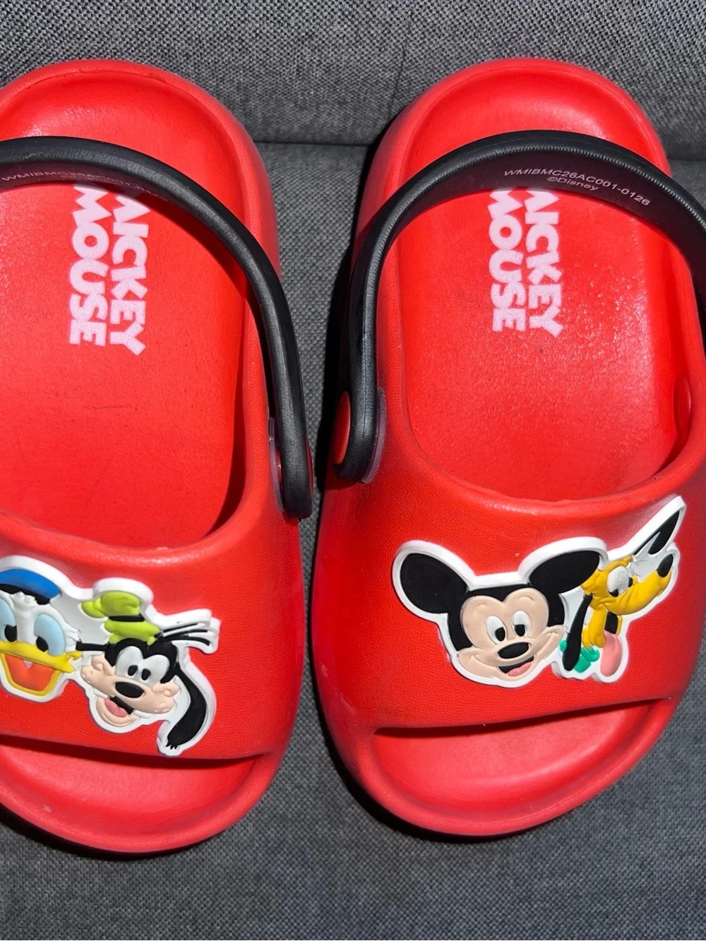 Kids Red Clog Sandals with Character Charm